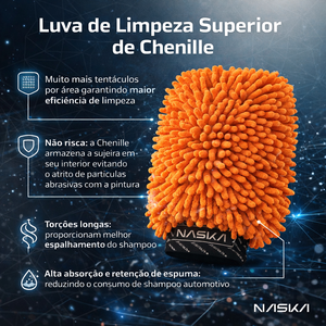 Luva Chenille Naska Premium Mais Tentáculos Limpeza Eficaz