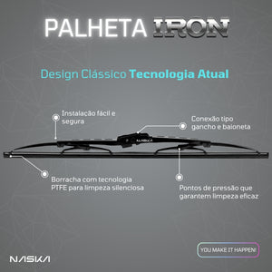 Par Palheta Limpador Para-brisa Naska Iron Ferro Gancho Corolla Cross 2021 a 2026